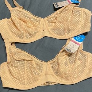 Pair of champagne color Bras